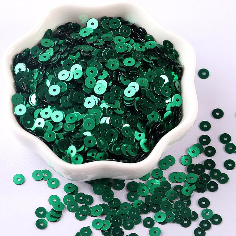 ECYC Ltd 4000 Pcs 2mm Loose Sequins Glitter Round Embroidery Sequin Bulk Flat Round Paillettes Beads Matte Sequins with Holes for Sewing Crafts Wedding Christmas Party Decorations
