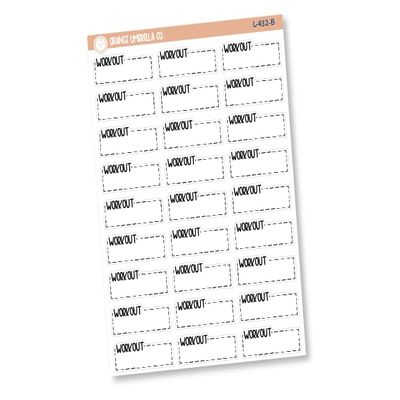 Workout Stitched Quarter Box Planner Stickers | L-432-B