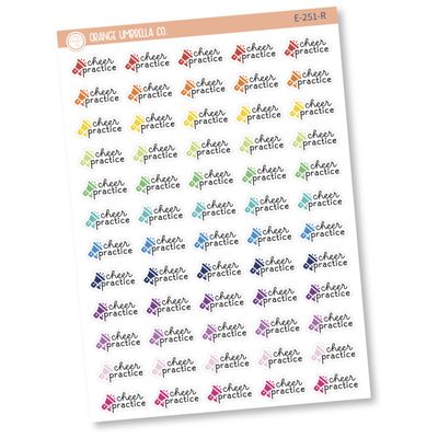 Cheer Practice Event Megaphone Icon Script Planner Stickers | F16 | E-251-R
