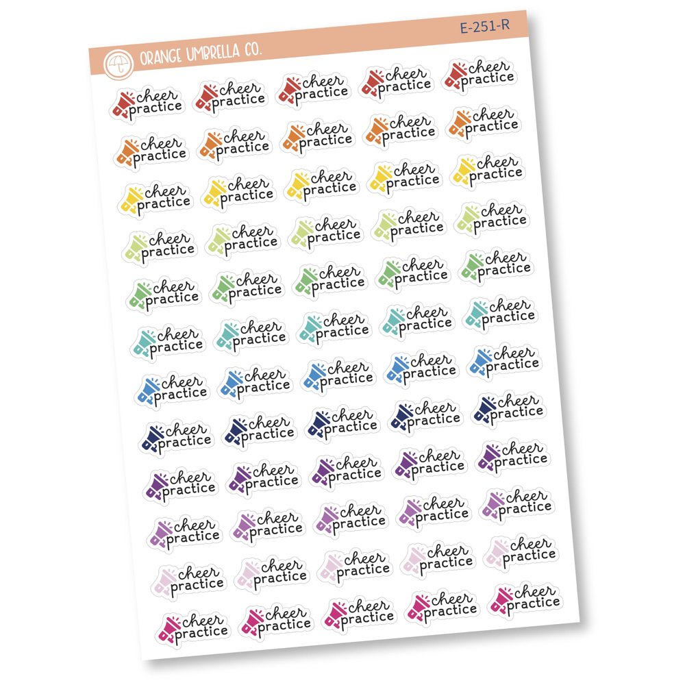 Cheer Practice Event Megaphone Icon Script Planner Stickers | F16 | E-251-R