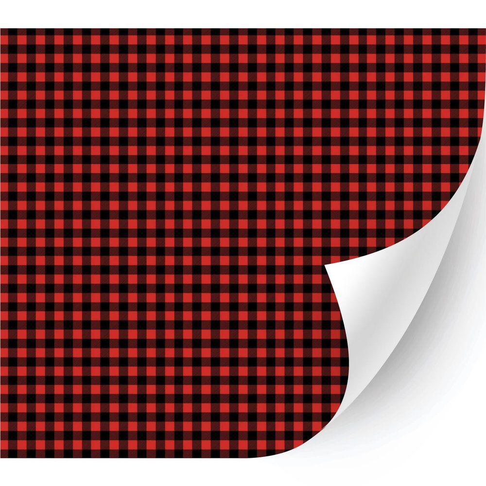 HTV4U Puff Plaid & Checker Box Patterned Heat Transfer Vinyl (Red Tablecloth, 20" x 1 Yard) - 3D Printed Iron Press Paper Film for T-Shirt
