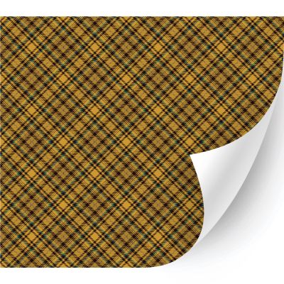 HTV4U Puff Plaid & Checker Box Patterned Heat Transfer Vinyl (Mustard Tartan, 20" x 5 Yards) - 3D Iron on Vinyl Paper, Graphic Design Printed Patterns for Special Event