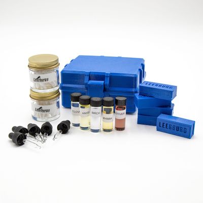 Leerburg UKC - Dog Scent Work Training Kit UKC Multi Odor Scent Kit (Blue) - Anise, Birch, Clove, Myrrh, Vetiver