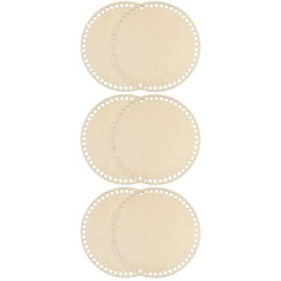 COHEALI 6pcs Wooden Basket Bottom Pre-drilled for Easy DIY Bag Material Shaping