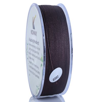 KONMAY 1.0mm Brown Nylon Bracelet String with Dispenser,90 Yards Braided Nylon Satin Cord for Jewelry Making, Beading, Necklace, Handicrafts,Wind Chime, Kumihimo, Macram