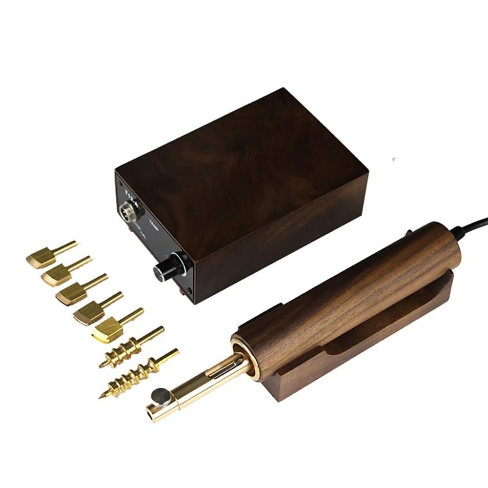 220V Electronic Leather Edge Creaser Machine Brass Stamp Heater Grooving Iron Edge Sealing Tools Leathercraft Stamping 72W