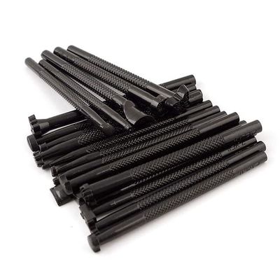 20pcs Metal Leather Printing Tool Alloy Carving Leather Craft Punch Stamps Stamping Leather Working Saddle Making Tools - (Color: Black)