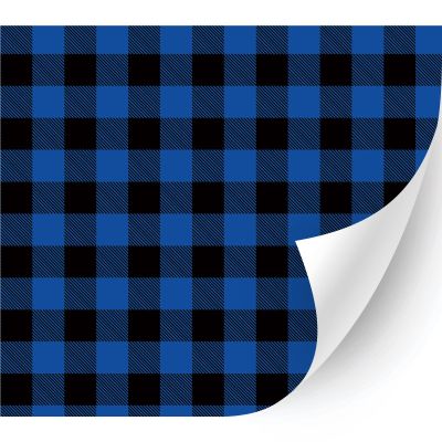 HTV4U Plaid & Checker Box Heat Transfer Vinyl (Buffalo Plaid Blue, 18.5" x 5 Yards) - Printed Patterned Heat Press Paper, Iron on Vinyl, Graphic Design for T-Shirt, Fabric, DIY Craft Projects