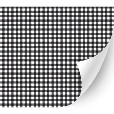 HTV4U Puff Plaid & Checker Box Patterned Heat Transfer Vinyl (Black Tablecloth, 20" x 1 Yard) - 3D Printed Heat Press Paper, Iron on Vinyl, Graphic Design for T-Shirt, DIY