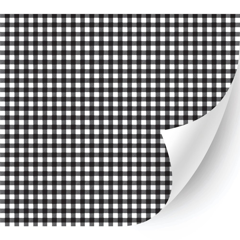 HTV4U Puff Plaid & Checker Box Patterned Heat Transfer Vinyl (Black Tablecloth, 20" x 1 Yard) - 3D Printed Heat Press Paper, Iron on Vinyl, Graphic Design for T-Shirt, DIY
