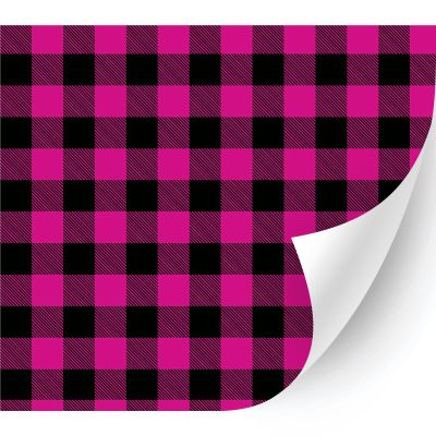 HTV4U Puff Plaid & Checker Box Patterned Heat Transfer Vinyl (Buffalo Plaid Fuchsia, 20" x 3 Yards) - 3D Printed, Heat Press Paper Film, Graphic Design Printed Patterns