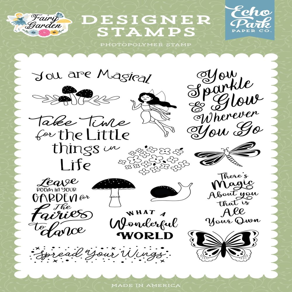 Echo Park Stamps Sparkle and Glow, Fairy Garden FG338043