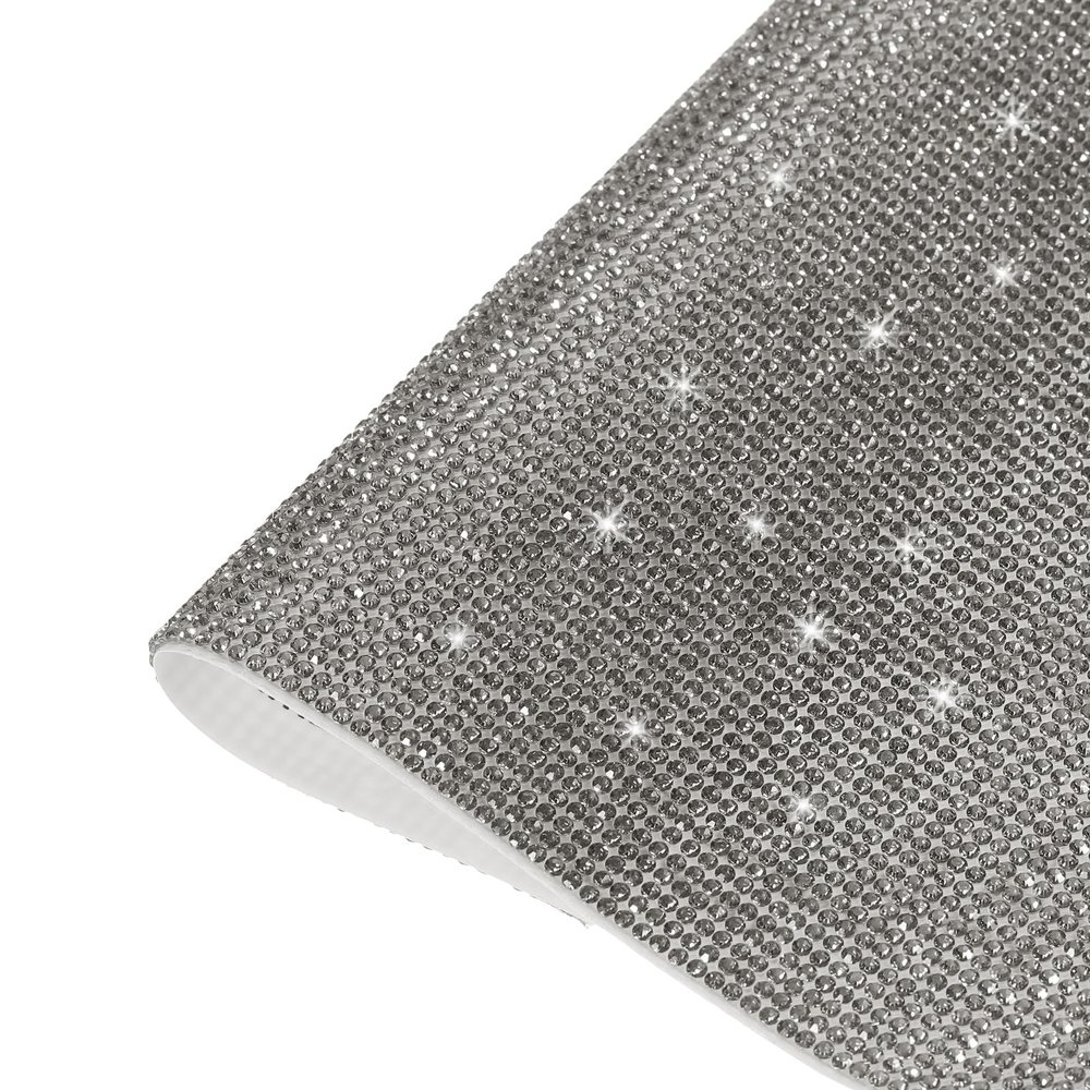 MECCANIXITY Bling Crystal Rhinestone Sheet Self-Adhesive Rhinestone Diamond Gems Sticker 9.44 x 7.87 Inch DIY Car Decoration Sticker for DIY Car Phone Clothing, DIY Craft Dark Black