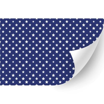 HTV4U American Theme Patterned Heat Transfer Vinyl (White Stars on Blue, 18.5" x 12") - USA Colorful Printed Heat Press Graphic Paper, Iron on Vinyl for T-Shirt, Fabric