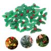 TEHAUX 30pcs Artificial Holly Leaves Berries Ornaments Pastel Christmas Decor Resin Decorations for DIY Crafts view 2