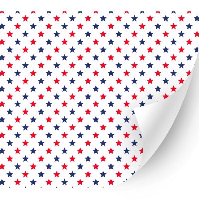 HTV4U Glossy American Theme Patterned Adhesive Vinyl (Red and Blue Stars Small, 13.5" x 3 Yards) - Colorful Vinyl, Easy Stick & Peel Printed Patterns for DIY
