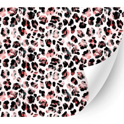 HTV4U Animal Patterned Adhesive Vinyl (Black Pink Leopard, 11" x 5 Yards) - Glass, Window Decoration Decal Stickers, Craft Idea, Die Cutter Machine
