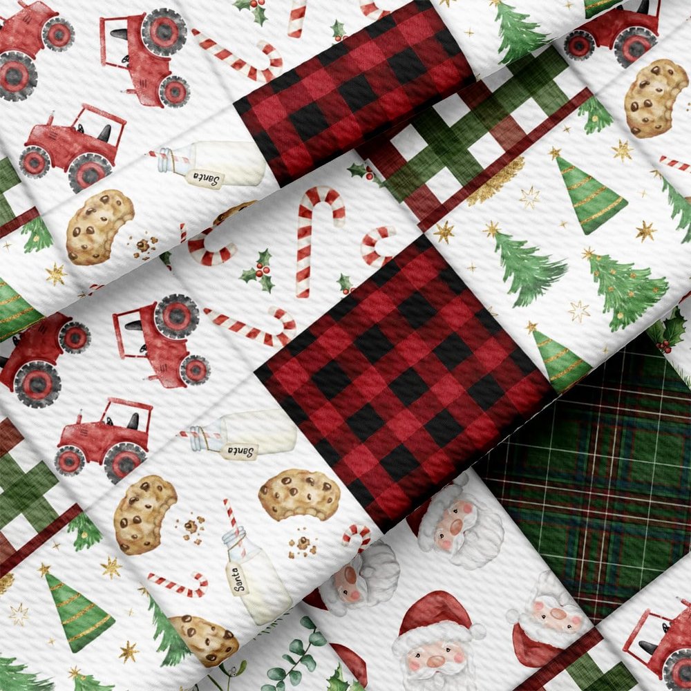 Christmas Bullet Textured Fabric by The Yard Floral Stretch Liverpool - 1 Yard Thick Knit Jersey Fabric for Bows Clothes Sewing (AA1906)