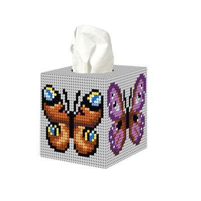 Counted Cross Stitch Kit on Plastic Canvas with Butterflies. Splendid Ornament 5.12x4.72x4.72 inches 164CS. Lovely for Art & Craft Amateurs
