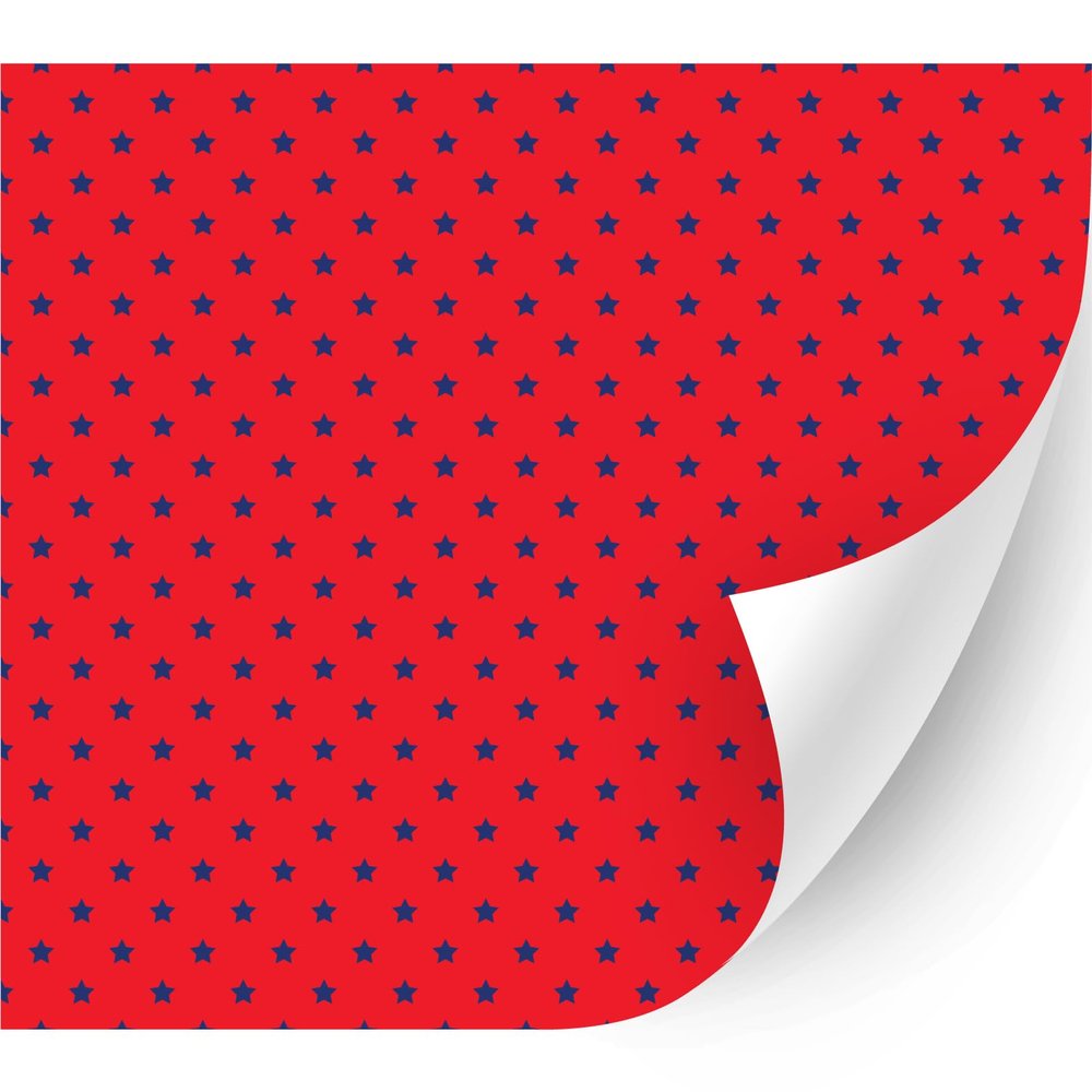 HTV4U Glossy American Theme Patterned Adhesive Vinyl (Tiny Blue Stars on Red, 13.5" x 3 Yards) - Signs, Scrapbooking, Craft, Die Cutters, Car Decal, Window