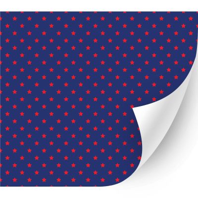 HTV4U Glossy American Theme Patterned Adhesive Vinyl (Tiny Red Stars on Blue, 13.5" x 12") - Signs, Scrapbooking, Craft, Die Cutters, Car Decal, Window