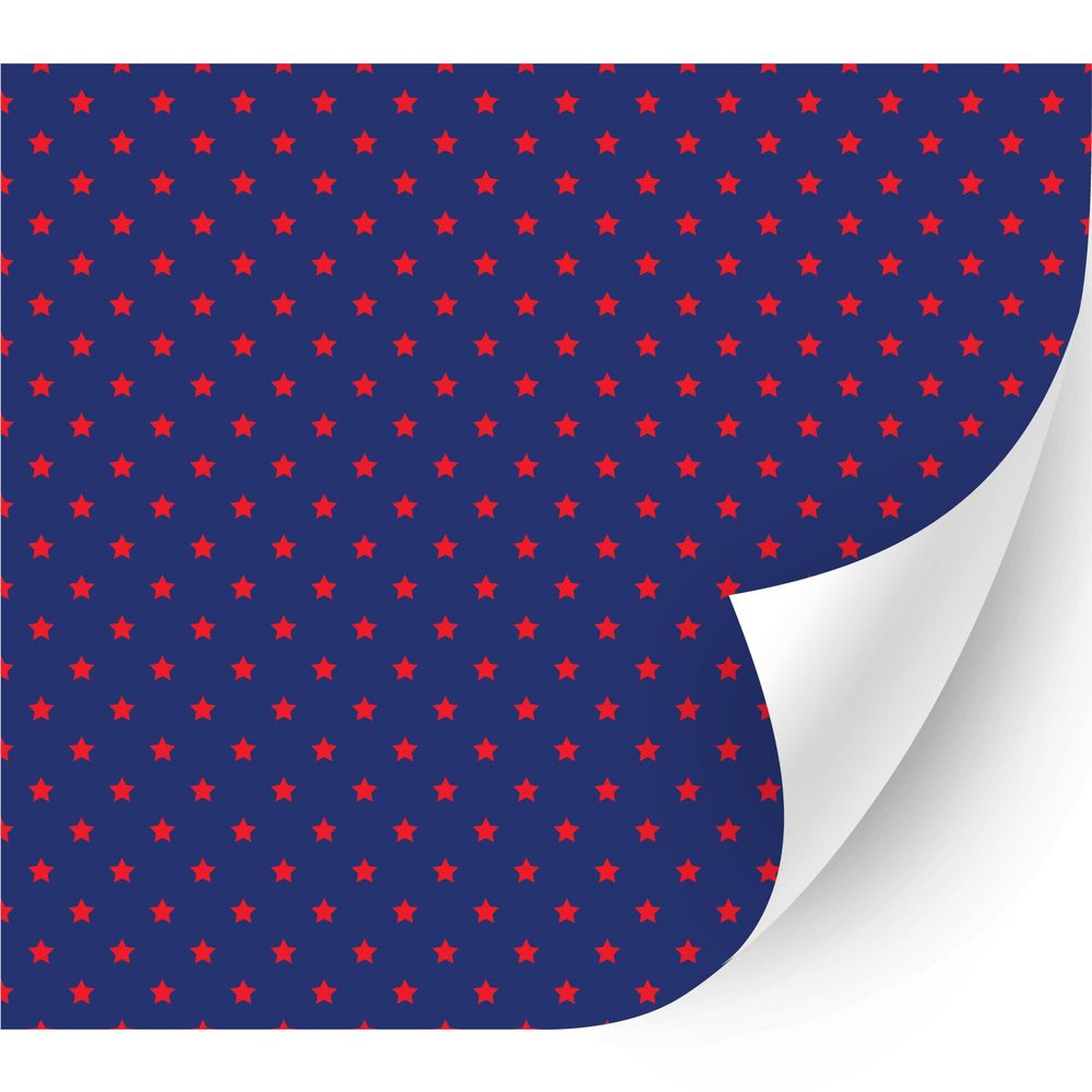 HTV4U Glossy American Theme Patterned Adhesive Vinyl (Tiny Red Stars on Blue, 13.5" x 12") - Signs, Scrapbooking, Craft, Die Cutters, Car Decal, Window