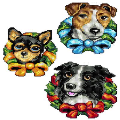 Counted Cross-Stitch Kit on Plastic Canvas with Christmas Animals. 3 Splendid Scenes Different Dimensions 158CS. Plastic Canvas Sheets. Wonderful for Embroidery & Craft Amateurs