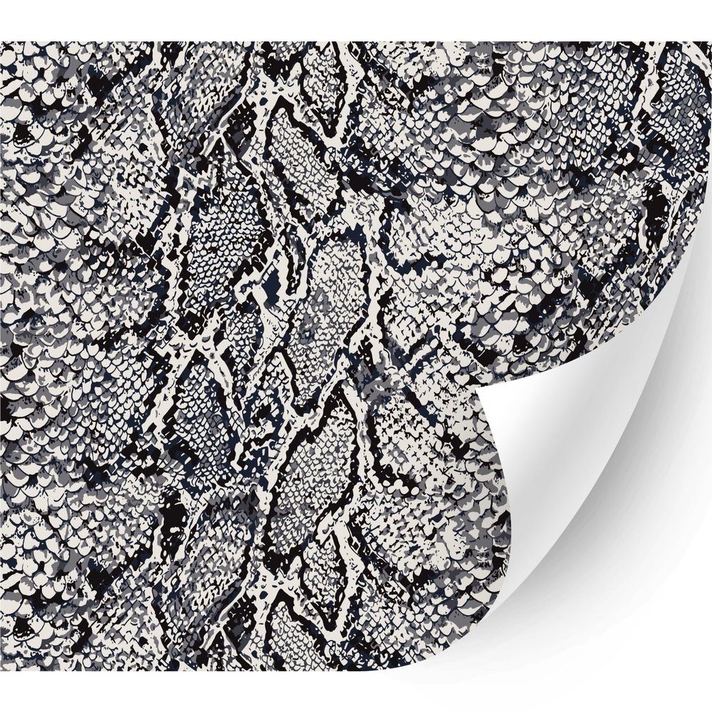 HTV4U Animal Patterned Adhesive Vinyl (Gray Snake Skin, 13.5" x 3 Yard) - Colorful Vinyl, Easy Stick & Peel Printed Patterns for DIY Craft