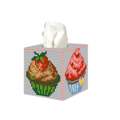 Crafting Spark Counted Cross-Stitch Kit on Plastic Canvas with Cupcakes. Cute Chart 5.12x4.72x4.72 inches 162CS. 7 Count Plastic Canvas Sheets. Perfect for Embroidery & Needlecraft Amateurs