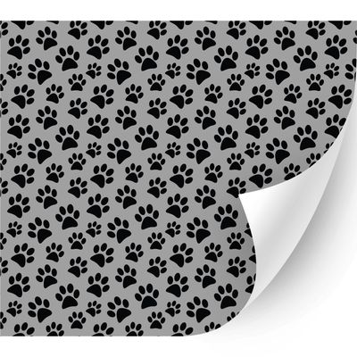 HTV4U Animal Patterned Adhesive Vinyl (Paw Prints, 13.5" x 12") - Window, Glass Decoration, Outdoor DIY Projects, Car Sticker