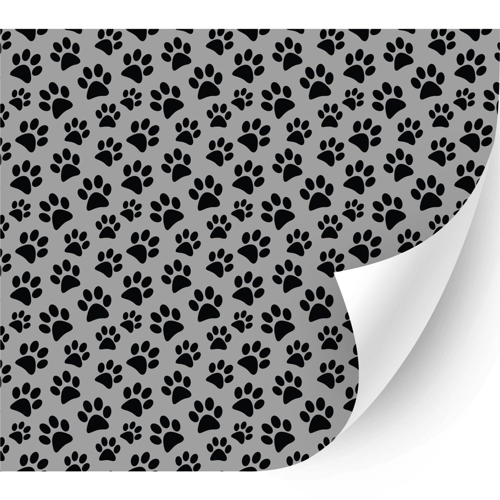 HTV4U Animal Patterned Adhesive Vinyl (Paw Prints, 13.5" x 12") - Window, Glass Decoration, Outdoor DIY Projects, Car Sticker