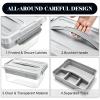 Yesland Portable Craft Storage Box with Removable Tray and Handle, 16x11x6.5 Inch Plastic Art Supply Organizer Container for Stationery, Sewing, Jewelry - Grey view 4