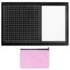 15.6 X 10.1 In Glass Cutting Mat with Protective Pink Carrying Case Compact Size Cutting Board with Measuring Grid and Palette for Paint, Mix media Ink Card Making -Art and craft Work Station view 1