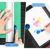 15.6 X 10.1 In Glass Cutting Mat with Protective Pink Carrying Case Compact Size Cutting Board with Measuring Grid and Palette for Paint, Mix media Ink Card Making -Art and craft Work Station view 4
