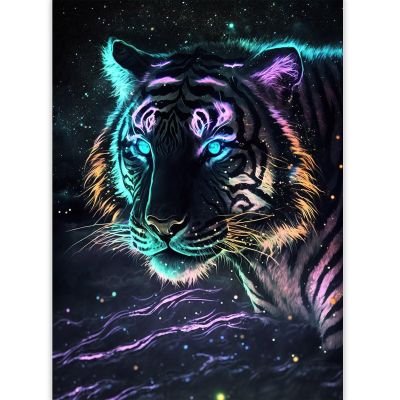CoHraeu Tiger Diamond Painting Kits for Adults, 5D Colorful Tiger Diamond Painting Kits for Adults s, DIY Full Drill Animals Diamond Art Embroidery Diamond Painting for Home Decor 18x25 inch