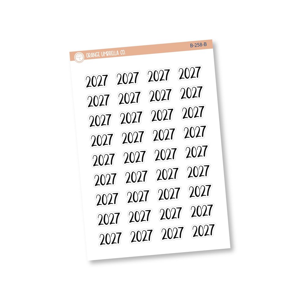 2027 Year Mini Script Planner Stickers | F2 Clear Matte | B-258-BCM