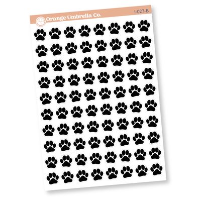Paw Print Planner Stickers Pet Icon Labels for Planners | I-027-parent (Black)