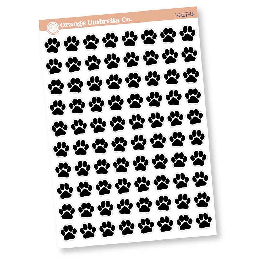 Paw Print Planner Stickers Pet Icon Labels for Planners | I-027-parent (Black)