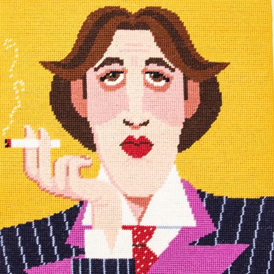 HM NABAVIAN Appletons Wool Needlepoint Kit Portraits Range - Oscar Wilde Designed by Emily Peacock
