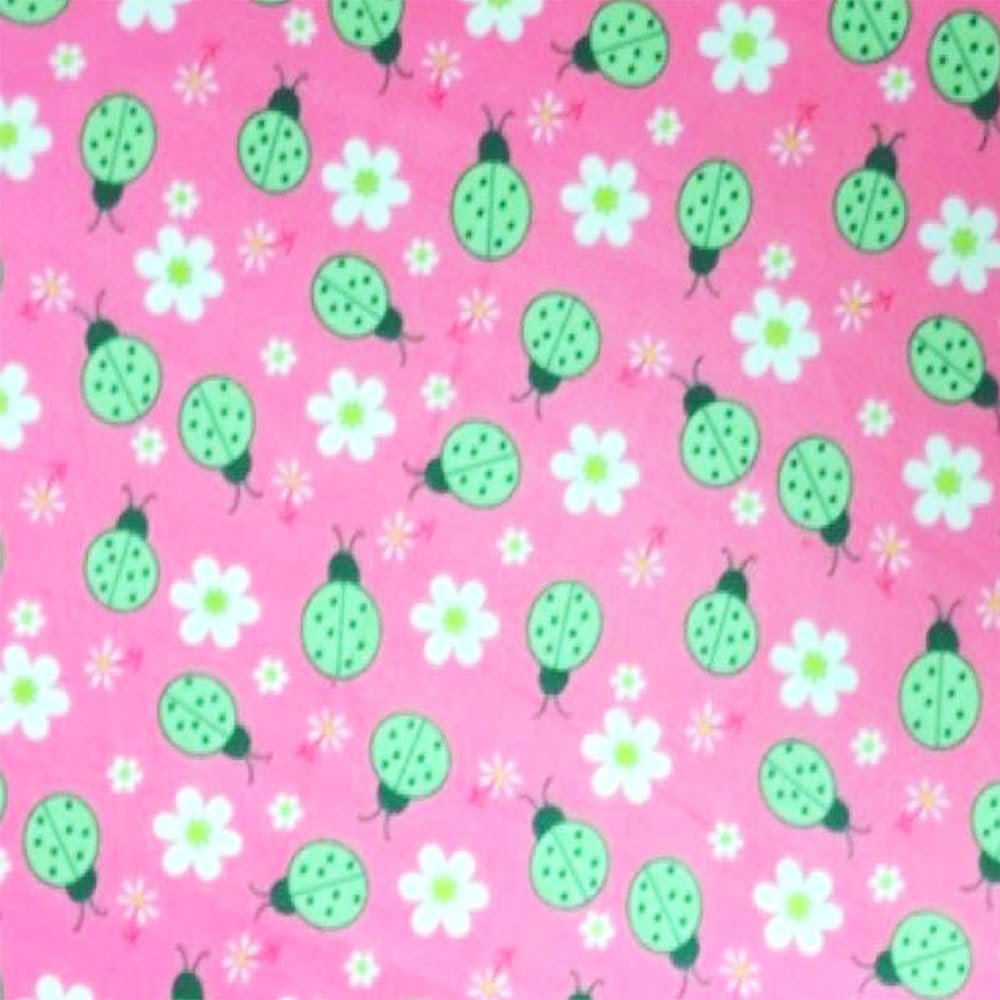 Pico Textiles 1 Yard - Lady Bugs Fuchsia Fleece Fabric - Sold by The Yard - Print Fleece Fabric - Ideal for Sewing Projects, Scarves, No Sew Fleece Throws & Tie Blankets