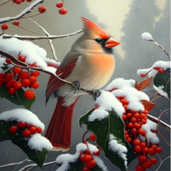 Gorgeous Cardinal Funny Bird Diamond Painting Kits for Adults,5D DIY Round Full Drill Cross Stitch Crystal Rhinestone Embroidery Paintings Arts Crafts 8 * 12inch
