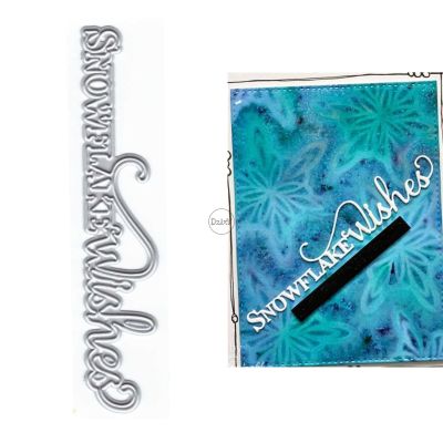 DzIxY Words Snowflake Wishes Metal Cutting Dies for Card Making Kit Embossing Paper Die Cuts Scrapbook Machine Stencils Storage Pockets Supplies