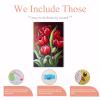 NSUAJOF Red Tulip Diamond Painting Kits Elegant Art Painting 5D DIY Full Round Drill Adults Beginners, Personalized Gifts for Family Friends Home Wall Decor 18x24 Inch view 3
