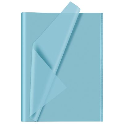 CHRORINE 60 Sheets Baby Blue Tissue Paper Art Gift Wrapping Tissue Paper Bulk for DIY Crafts Decor Birthday Holiday Party 20 x 14.5 inches