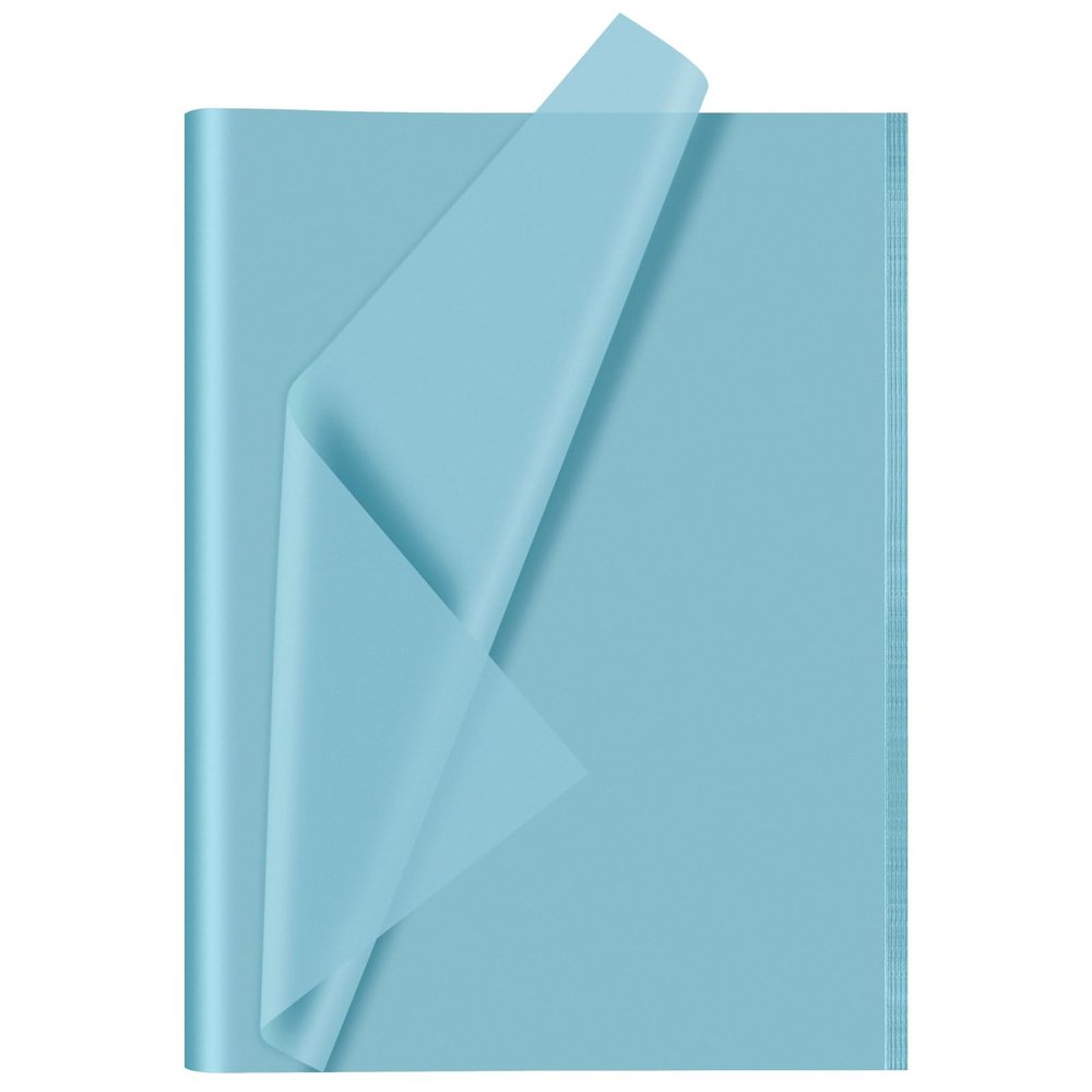 CHRORINE 60 Sheets Baby Blue Tissue Paper Art Gift Wrapping Tissue Paper Bulk for DIY Crafts Decor Birthday Holiday Party 20 x 14.5 inches