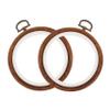 Lurrose 2pcs Imitation Wood Embroidery for Cross Stitching Needlework DIY Craft Projects Rings for Quilting and Home Decoration view 1