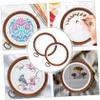 Lurrose 2pcs Imitation Wood Embroidery for Cross Stitching Needlework DIY Craft Projects Rings for Quilting and Home Decoration view 2