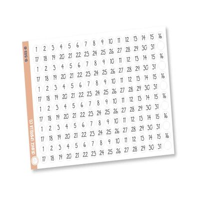 6 Months of Date Dot Covers Planner Stickers and Labels | FC12 Script Circle | B-503-B