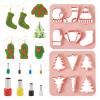 Craftdady Christmas Polymer Clay Cutters 12 Styles Plastic Clay Earring Cutters Christmas Tree Glove Stockings Clay Molds with Hole Punches for Crafts DIY Jewelry Making Xmas Decorations view 1