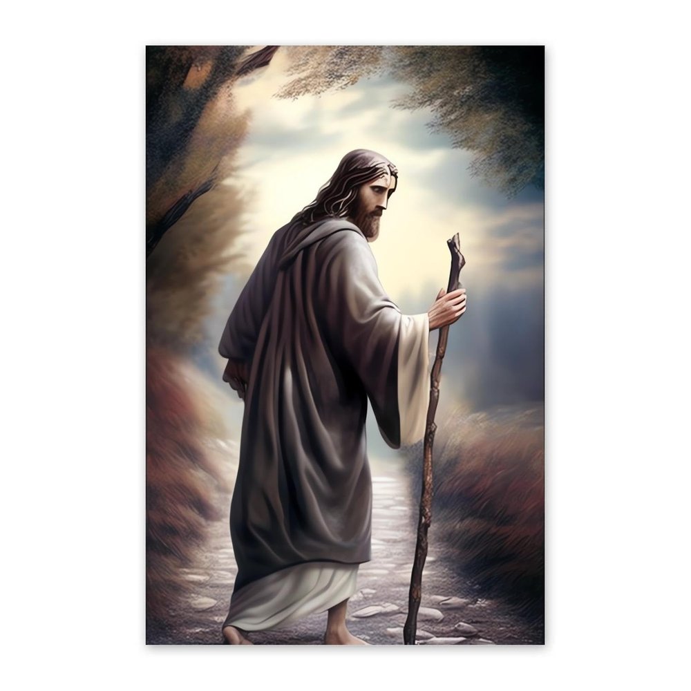 NSUAJOF Back Jesus Diamond Painting Kits Christian Art Painting 5D DIY Full Round Drill Adults Beginners, Personalized Gifts for Family Friends Home Wall Decor 18x24 Inch